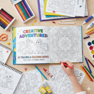 Printable Kids Tracing & Coloring Book Bundle | 500+ Pages of Fun Alphabet, Numbers, Shapes & Animals Activities | Instant Digital Download